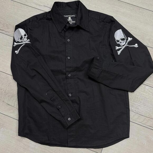 Mastermind Japan Evermore Skull Shirt Black Size M Long Sleeve OG Grunge Rare - Picture 3 of 12